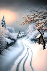 snow season, winter, ice season, nature, snowfall, hail, winter wallpaper, snow art, ice season in japan, snow in the mountains, amazing view