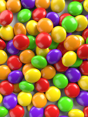 カラフルなチューイングキャンディーの背景の 3D イラスト