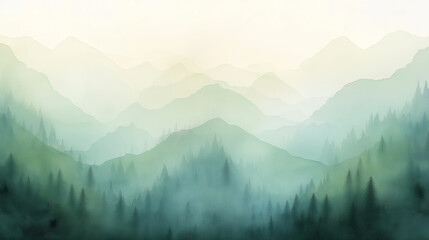 Fototapeta premium The mountains are covered in trees and the sky is clear