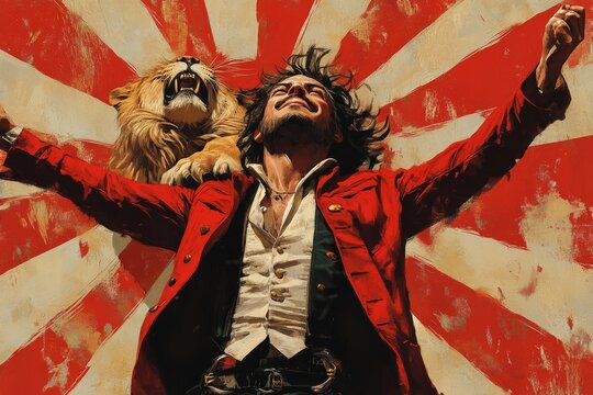 Circus program cover design. Generative AI