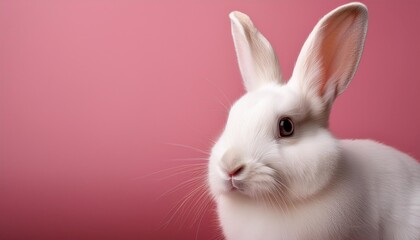 Obraz premium white rabbit with bow