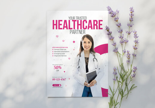 Printable Doctor HealthCare Leaflet Flyer Layout