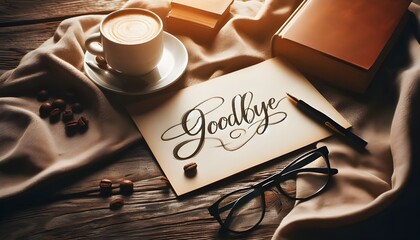 vintage photo album with goodbye card in a nice font