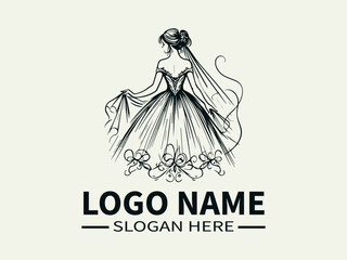 Elegant Bride Logo Design, Wedding Dress, Bridal Boutique, Wedding Planner, Dream Wedding