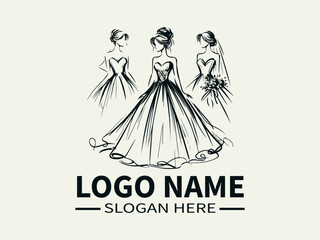 Elegant Bride Logo Design, Wedding Dress, Bridal Boutique, Wedding Planner, Dream Wedding