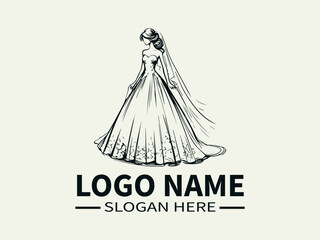 Elegant Bride Logo Design, Wedding Dress, Bridal Boutique, Wedding Planner, Dream Wedding