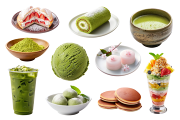 PNG famous Japanese dessert element set, transparent background
