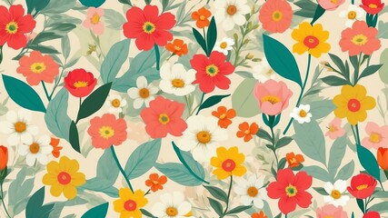 spring theme retro vibes in a cut and paste for banner or wallpaper or background