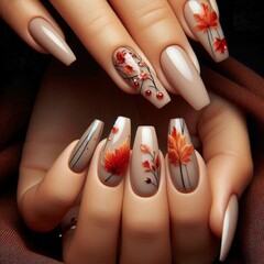 autumn manicures decoration