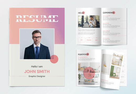 Clean Resume Book Design Template