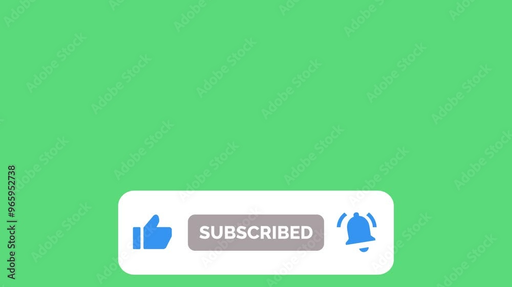 Wall mural subscribe button animation, subscribing animation, like, and notification buttons, animated subscrib