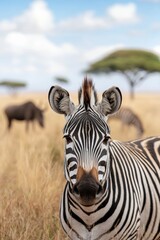 Naklejka premium A photostock image of wild animals in their natural habitat, underlining the importance of nature conservation