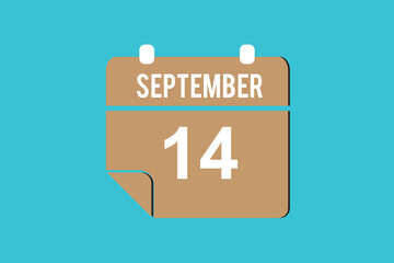 September calendar design. September 14 2024 calendar icon for schedule, appointment, important date concept