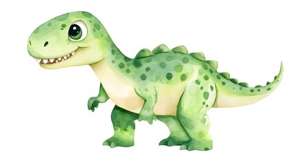 Obraz premium Adorable Green Spotted Dinosaur Plush Toy for Children's Play and Decor