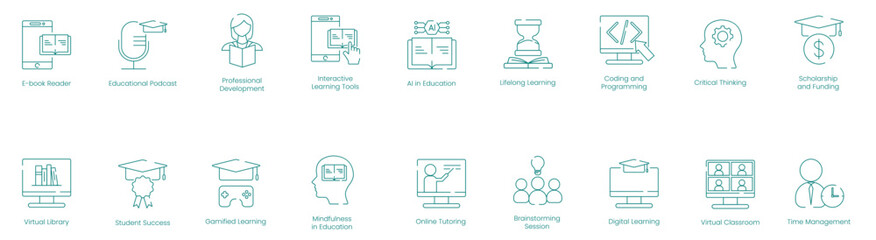 Dynamic Learning and Development Vector Icons
