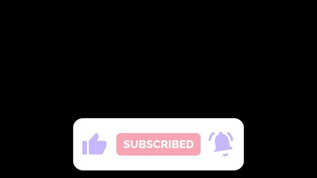 Subscribe Button Animation Pastel Color, Subscribing Animation, Like, and Notification Buttons, Animated Subscribe Button Transparent | 4K
