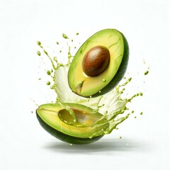 A fresh avocado cut in half,avacado isolated, avacado sliced, avacado salad, avacado toast, avocado farm