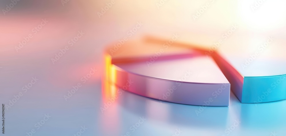 Poster Colorful pie chart segment on a soft gradient background, ideal for data visualization and business concepts.