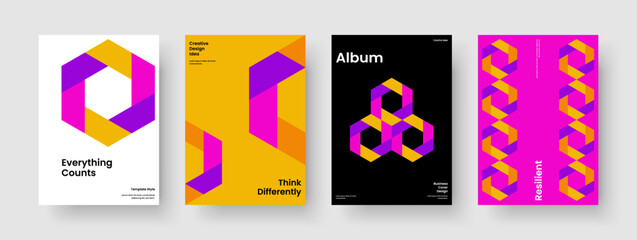 Obraz premium Geometric Brochure Template. Creative Poster Layout. Isolated Background Design. Report. Banner. Flyer. Business Presentation. Book Cover. Journal. Magazine. Pamphlet. Brand Identity. Leaflet