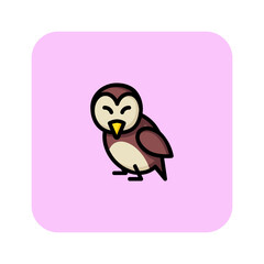 Bird line icon. Animal, character, nestling. Wildlife concept. Can be used for topics like fauna, zoo, birdwatching
