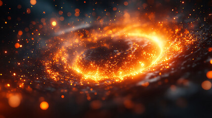 Abstract 3D spiral of glowing music notes, 3D background music, dynamic and captivating