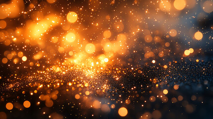 Fototapeta premium Bokeh patterns with golden hues, organic shapes, dreamy and luxurious