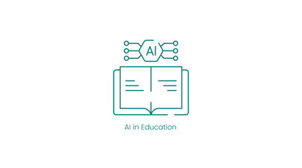 AI-Driven Education: Artificial Intelligence and Learning Tools Vector Icon