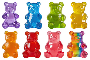 PNG gummy bear element set, transparent background