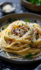 Decadent Carbonara Pasta with Crispy Bacon and Parmesan