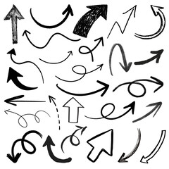 Naklejka premium PNG hand drawn arrow doodle element set, transparent background