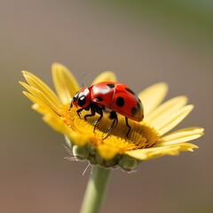 a close-up macro shot of a ladybug 