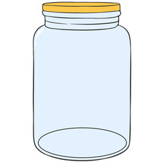 empty glass jar cartoon illustration