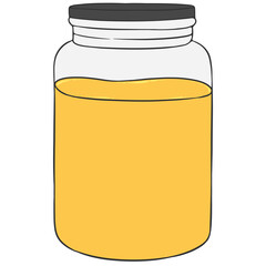 honey filled glass jar cartoon illustration