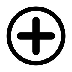 Plus sign icon inside a circle