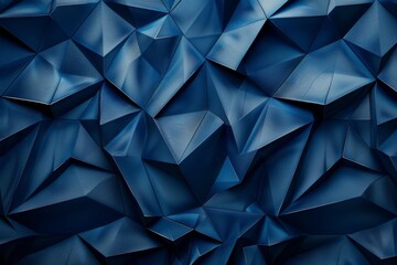 Fototapeta premium abstract texture dark blue background banner panorama with 3d geometric triangular gradient shapes
