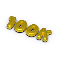 Gold Inflated Ballon Style 100K Followers - reaching 100,000 followers on a social media platform or other online platform, text stamp concept background