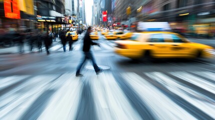 Individual effortlessly navigating a busy urban environment, such as dodging pedestrians or maneuvering through a crowded street