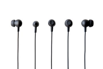 écouteurs filaires sur fond transparent isolés, PNG