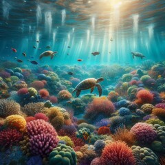Obraz premium coral reef and fishes