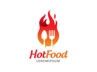 Hot Food logo symbol or icon template
