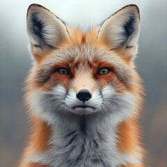 Fototapeta premium Crystal-clear high-definition fox photograph with realistic fur texture and sharp details