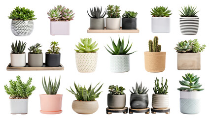 PNG potted houseplant set, transparent background