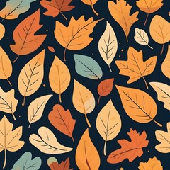 seamless background with autumn leaves