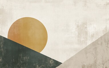 Tranquil Minimalist Abstract Poster with Clean Lines and Muted Colors