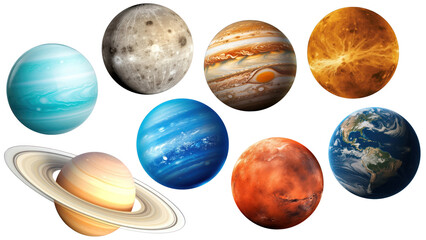 PNG solar system element set, transparent background