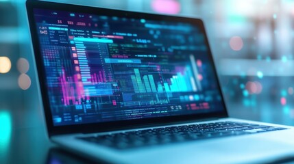 High-resolution image of a notebook screen featuring vivid website traffic