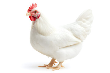 White hen isolated on white background