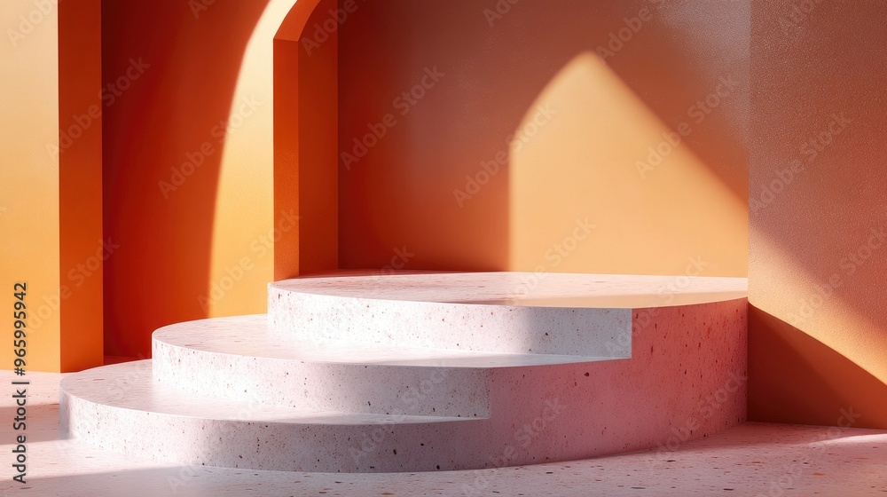 Aufkleber abstract podium mock up close up 3d render