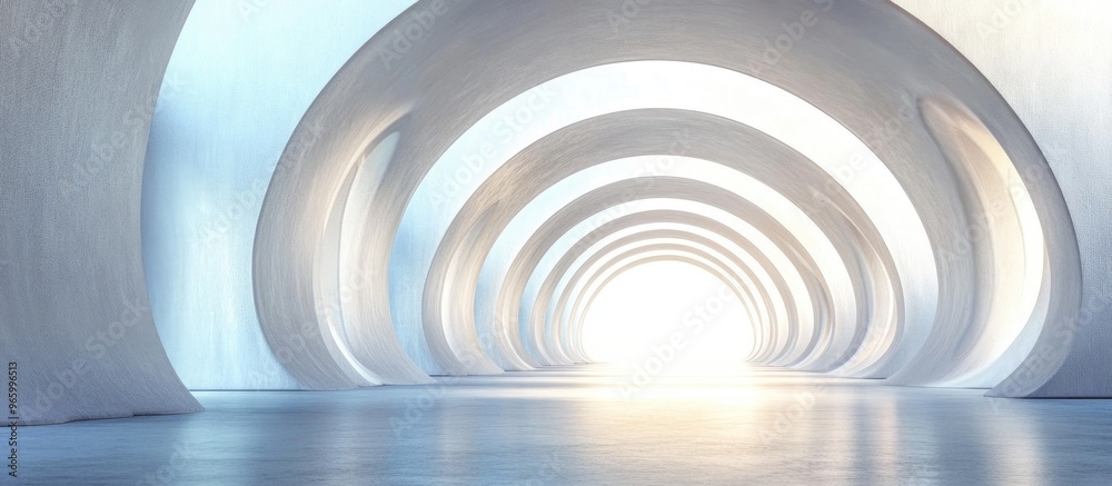 Poster Abstract background of arched interiors in a 3D architectural rendering