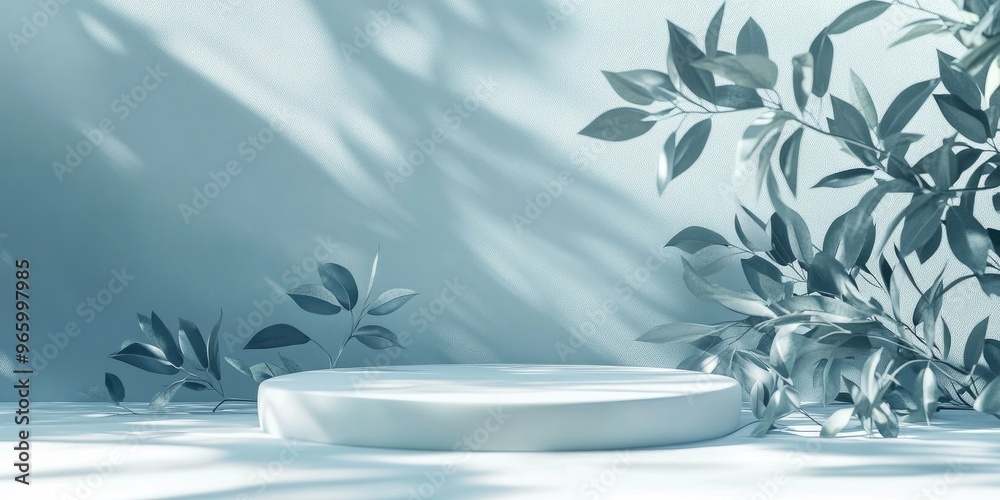 Poster subtle botanical backdrop with shadow play on the surface ideal for framing covers cards or postcard